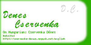 denes cservenka business card